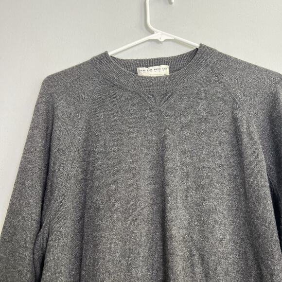 Per Liu Per Lei Mens Silk Cashmere Knit Sweater Sz L Heather Gray Office Career - Picture 2 of 11